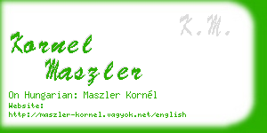 kornel maszler business card