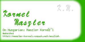 kornel maszler business card